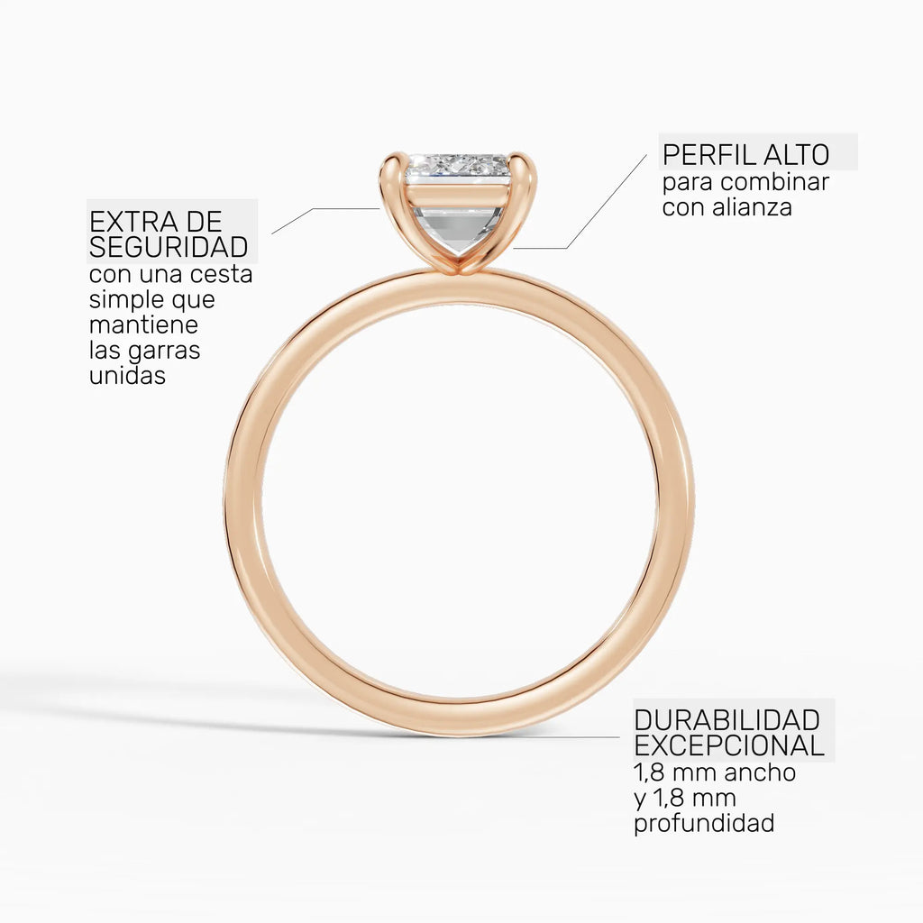 Anillo de compromiso GAIA esmeralda solitario - con caja
