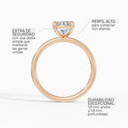 Anillo de compromiso GAIA radiante solitario en oro rosa 14k - perspectiva