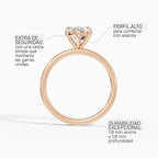 Anillo de compromiso GAIA pera solitario en oro rosa 14k - perspectiva
