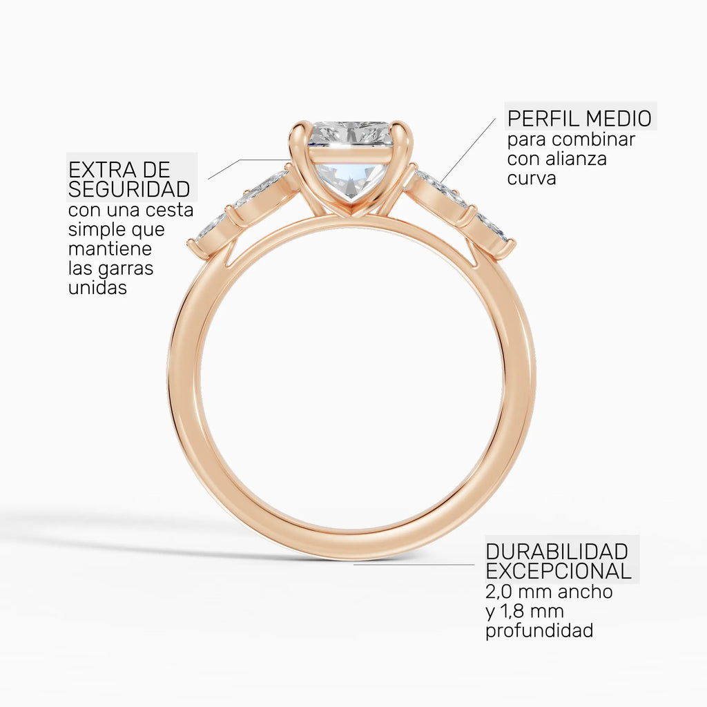 Anillo de compromiso VESTA princesa clúster - galería