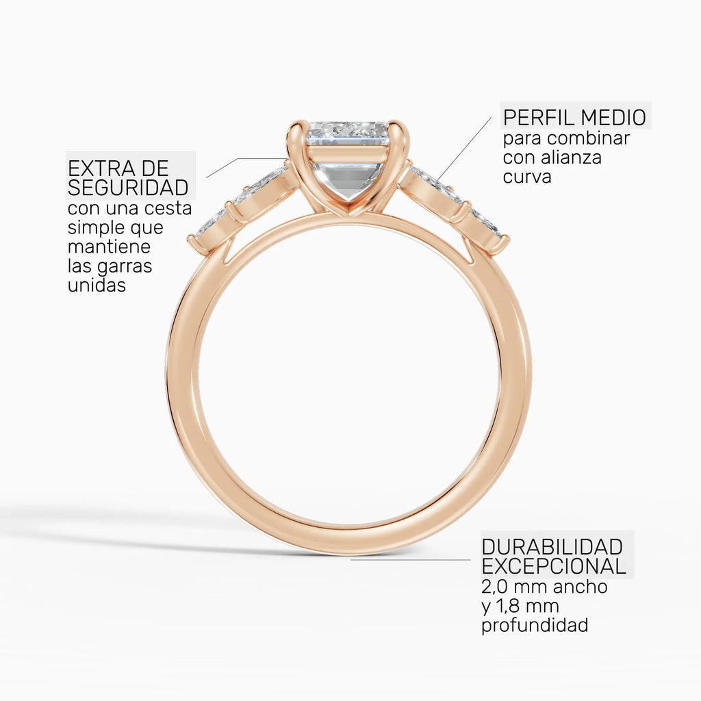 Anillo de compromiso VESTA esmeralda clúster