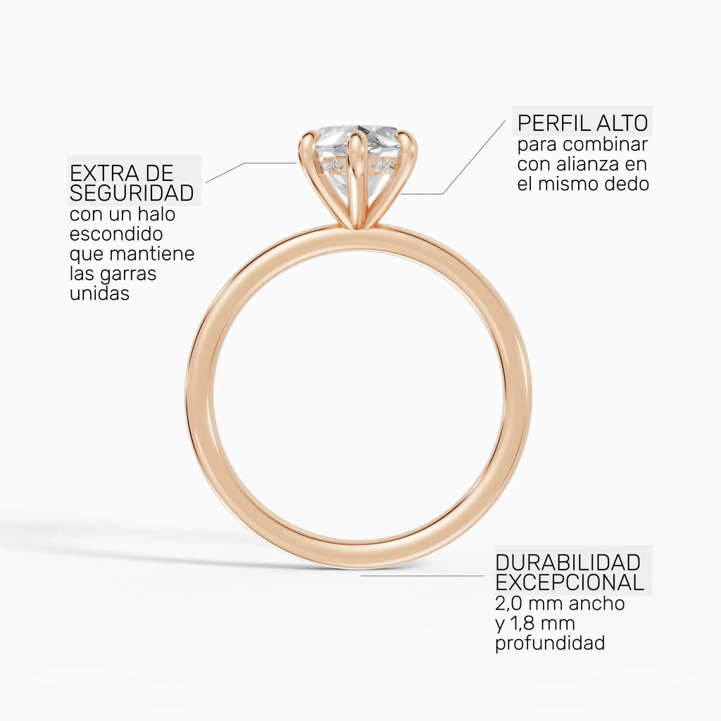Anillo de compromiso THEIA marquesa solitario halo escondido - galería