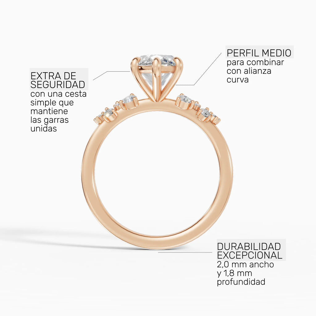 Anillo de compromiso JASMINE marquesa clúster - galería