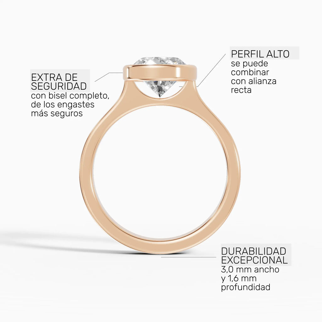 Anillo de compromiso HERA pera solitario biselado
