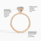 AURORA oval half-pavé solitaire engagement ring - gallery