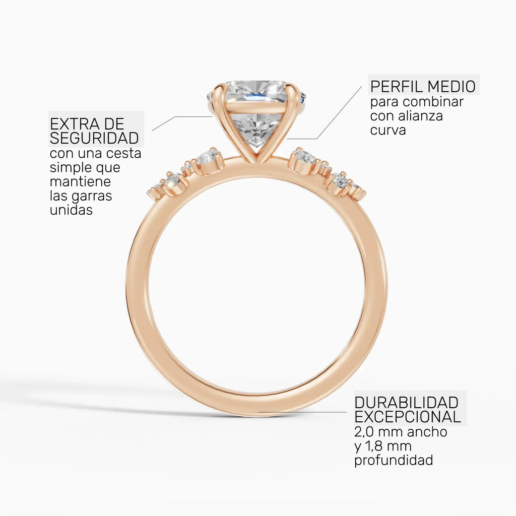 JASMINE | Anillo clúster cojín