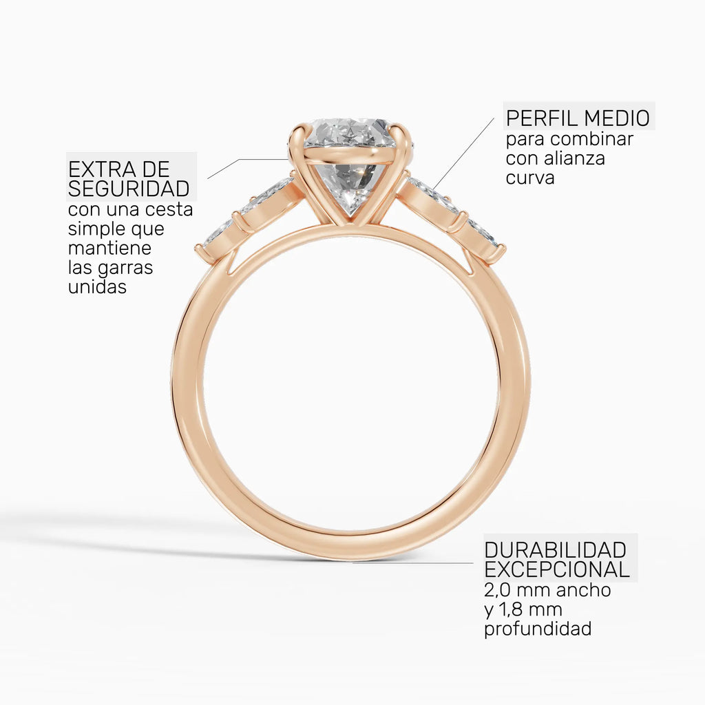 Anillo de compromiso VESTA oval clúster - galería