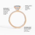 AURORA princess half-pavé solitaire engagement ring