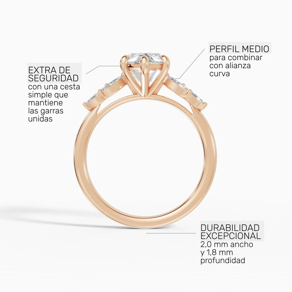 Anillo de compromiso VESTA marquesa clúster - galería