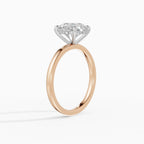 Anillo de compromiso THEIA brillante solitario halo escondido