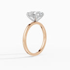Anillo de compromiso THEIA oval solitario halo escondido