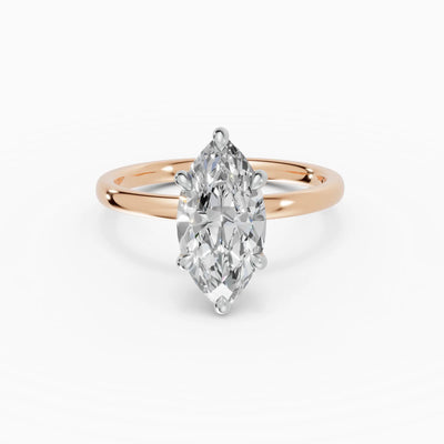 Anillo de compromiso THEIA marquesa solitario halo escondido