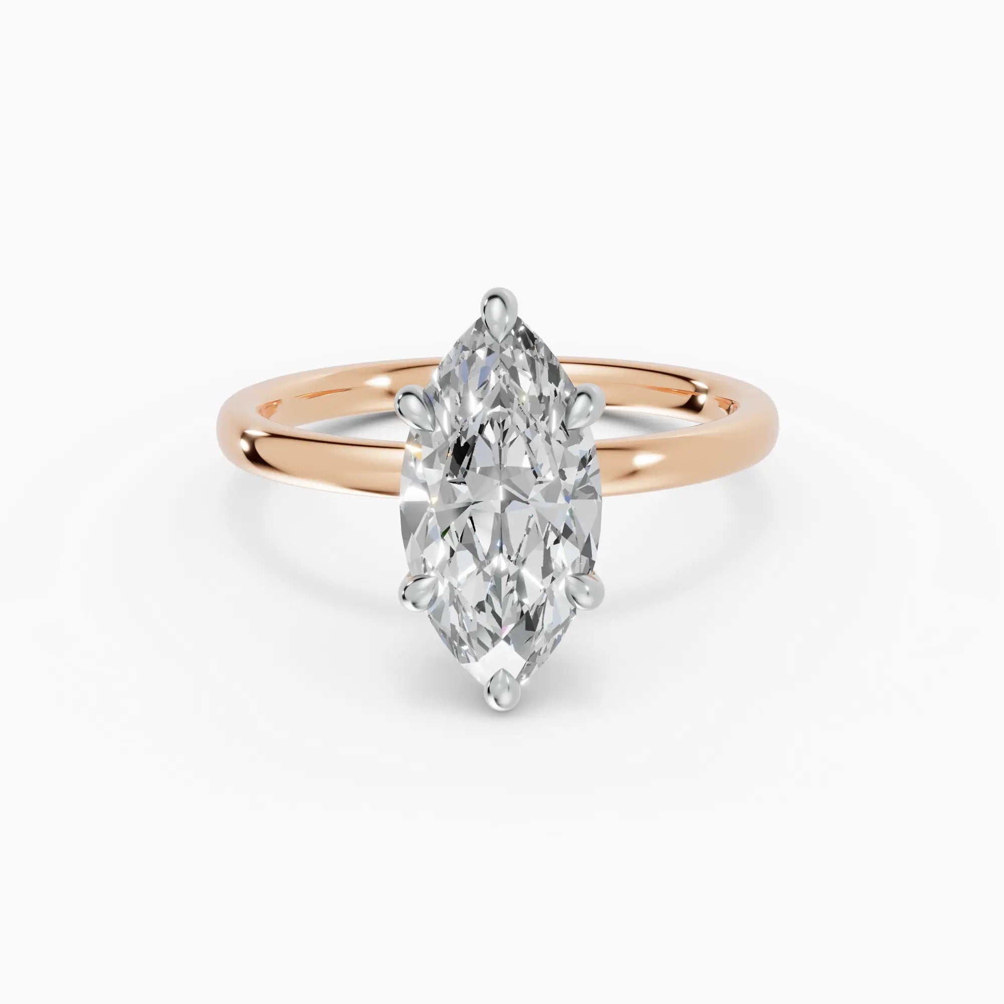 Anillo de compromiso THEIA marquesa solitario halo escondido
