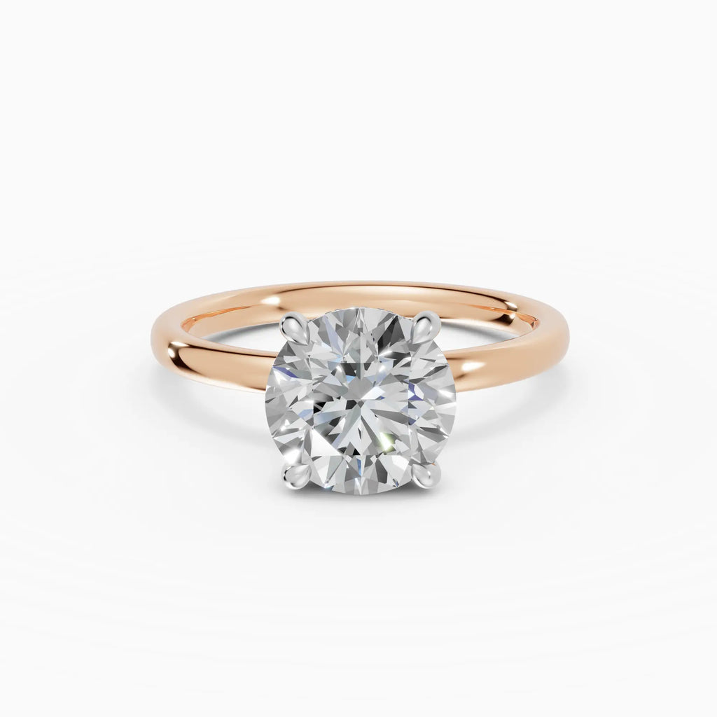 Anillo de compromiso THEIA brillante solitario halo escondido