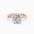 Anillo de compromiso THEIA brillante solitario halo escondido