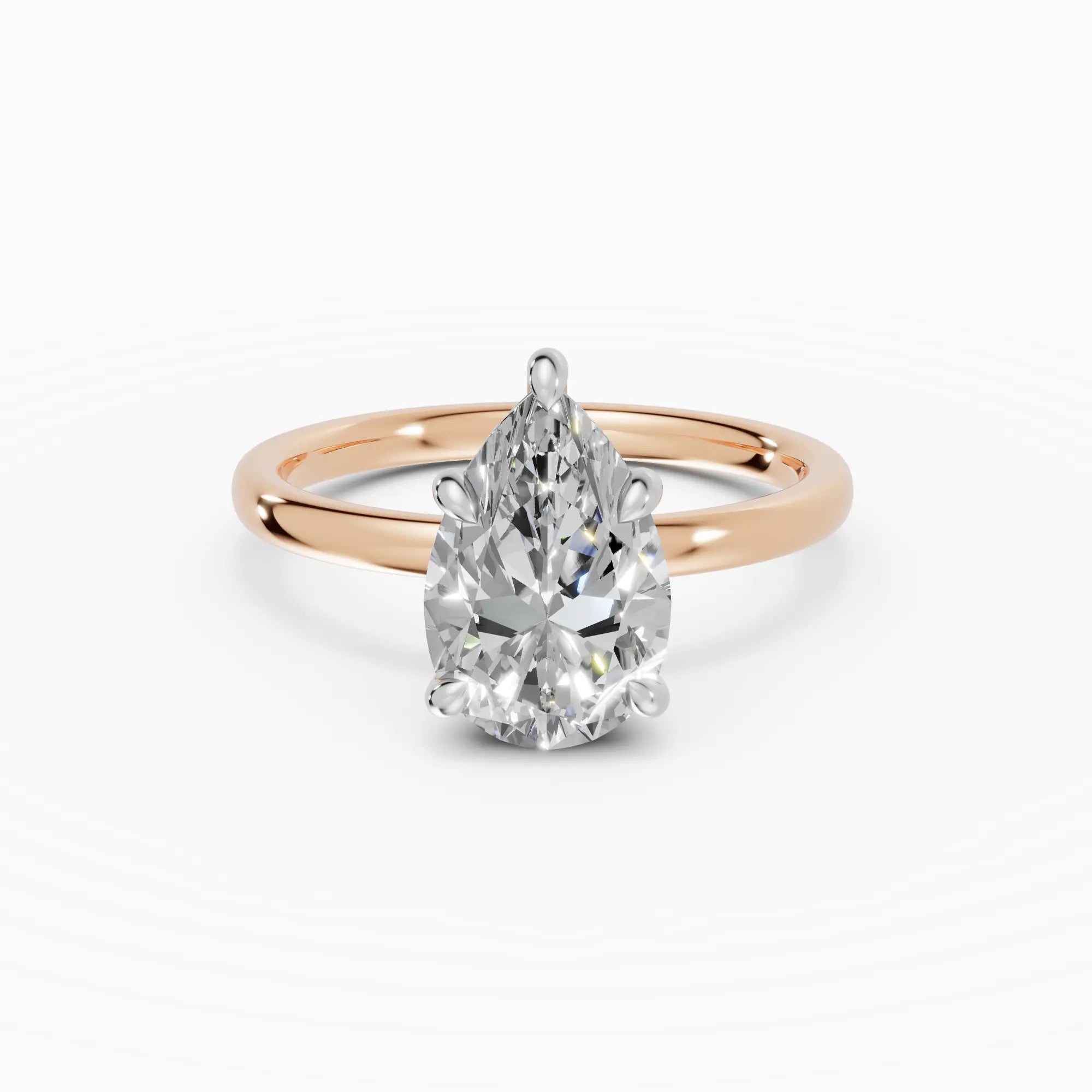 Anillo de compromiso THEIA pera solitario halo escondido