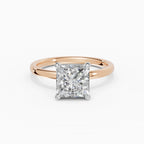 Anillo de compromiso THEIA princesa solitario halo escondido