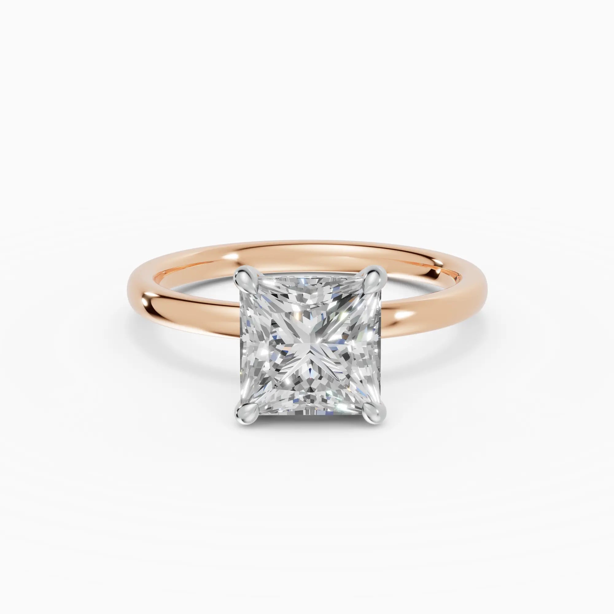 Anillo de compromiso THEIA princesa solitario halo escondido