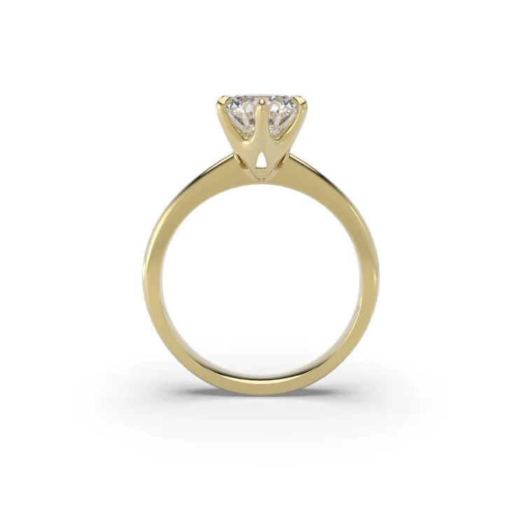 anillo compromiso personalizado oro amarillo bravora diamante laboratorio corte brillante 6 garras 2 quilates 14k 18k promesa 