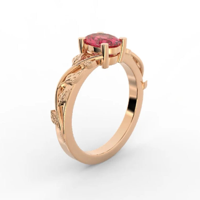 anillo compromiso personalizado oro rosa rosado bravora moissanita rosa corte oval 4 garras 1.5 quilates 14k 18k promesa 