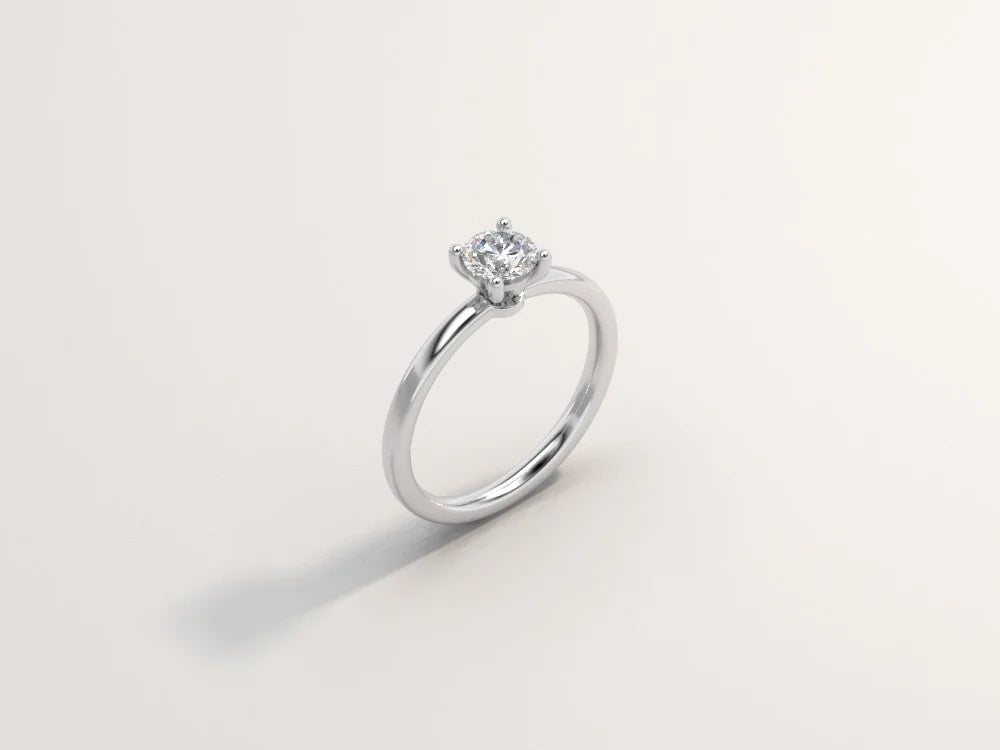 Anillo solitario de platino 950 con diamante de laboratorio talla brillante hecho a medida por BRAVORA