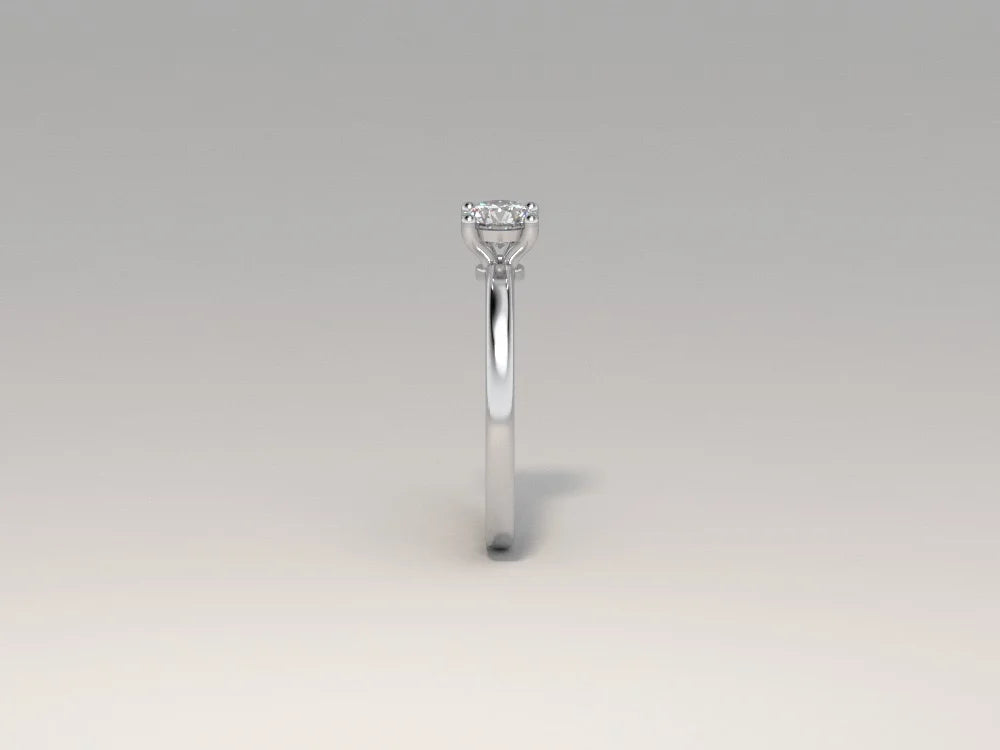 Anillo solitario de platino 950 con diamante de laboratorio talla brillante hecho a medida por BRAVORA