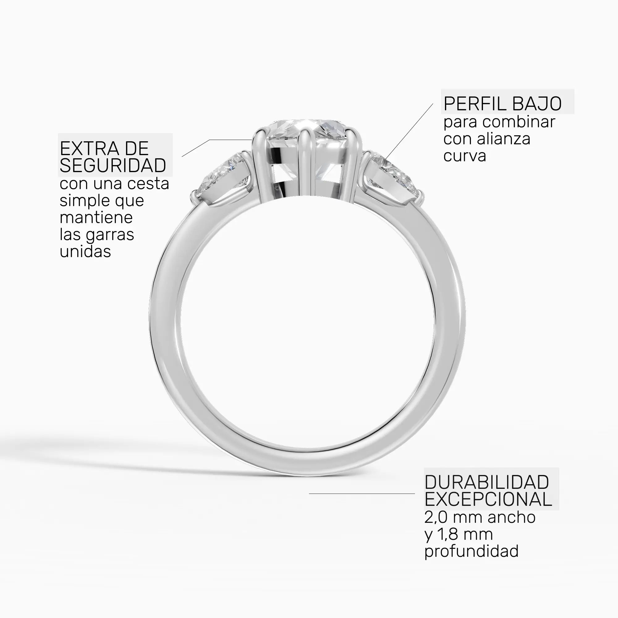 Anillo de compromiso ELARA marquesa trilogía - lifestyle