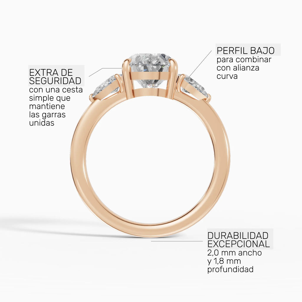 Anillo de compromiso ELARA oval trilogía - lifestyle