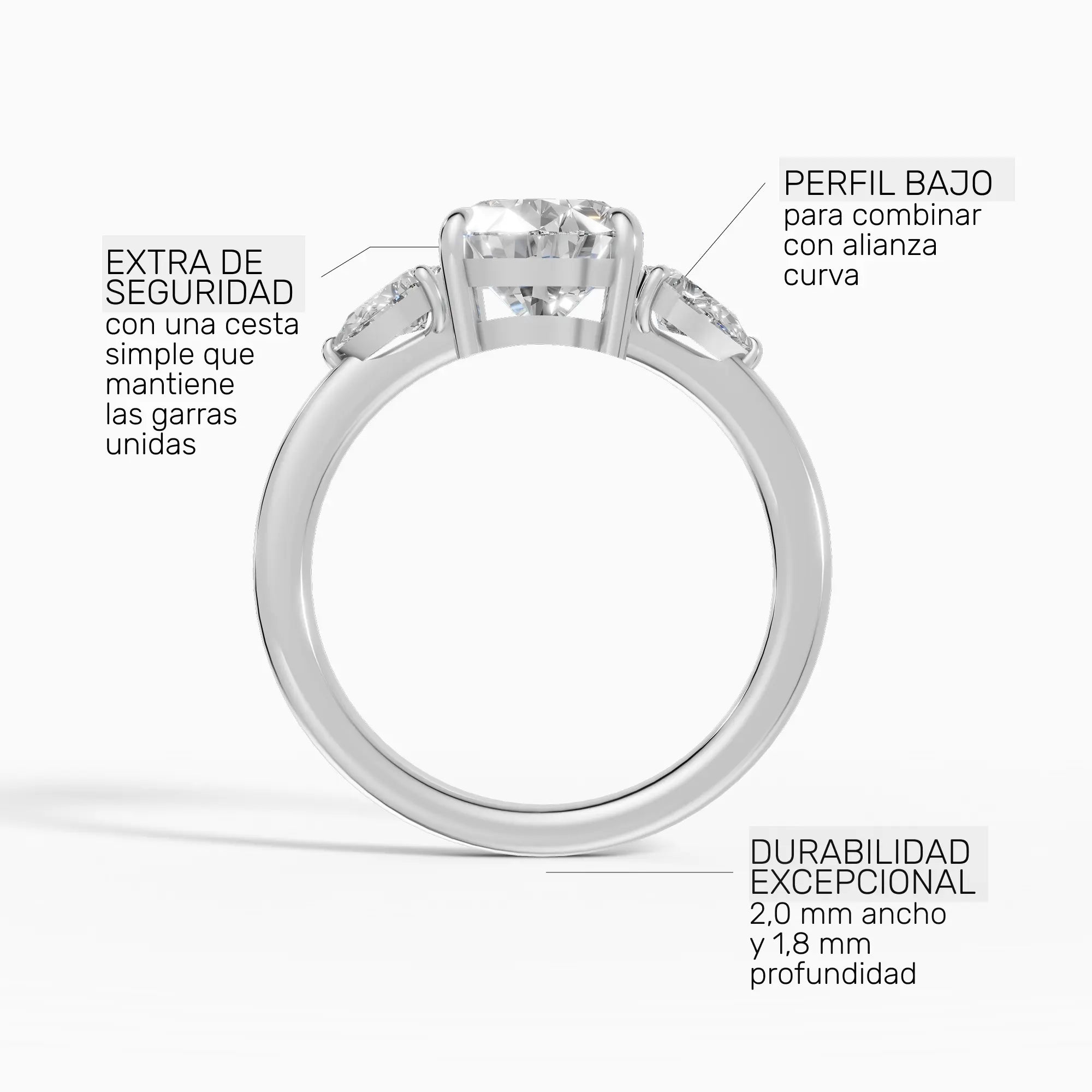 Anillo de compromiso ELARA pera trilogía