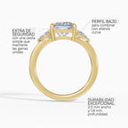 Anillo de compromiso ELARA princesa trilogía - puesto en mano