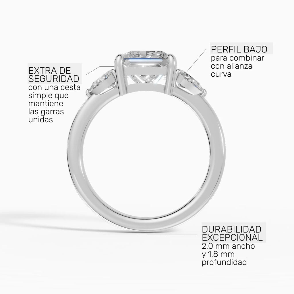 Anillo de compromiso ELARA princesa trilogía - lifestyle