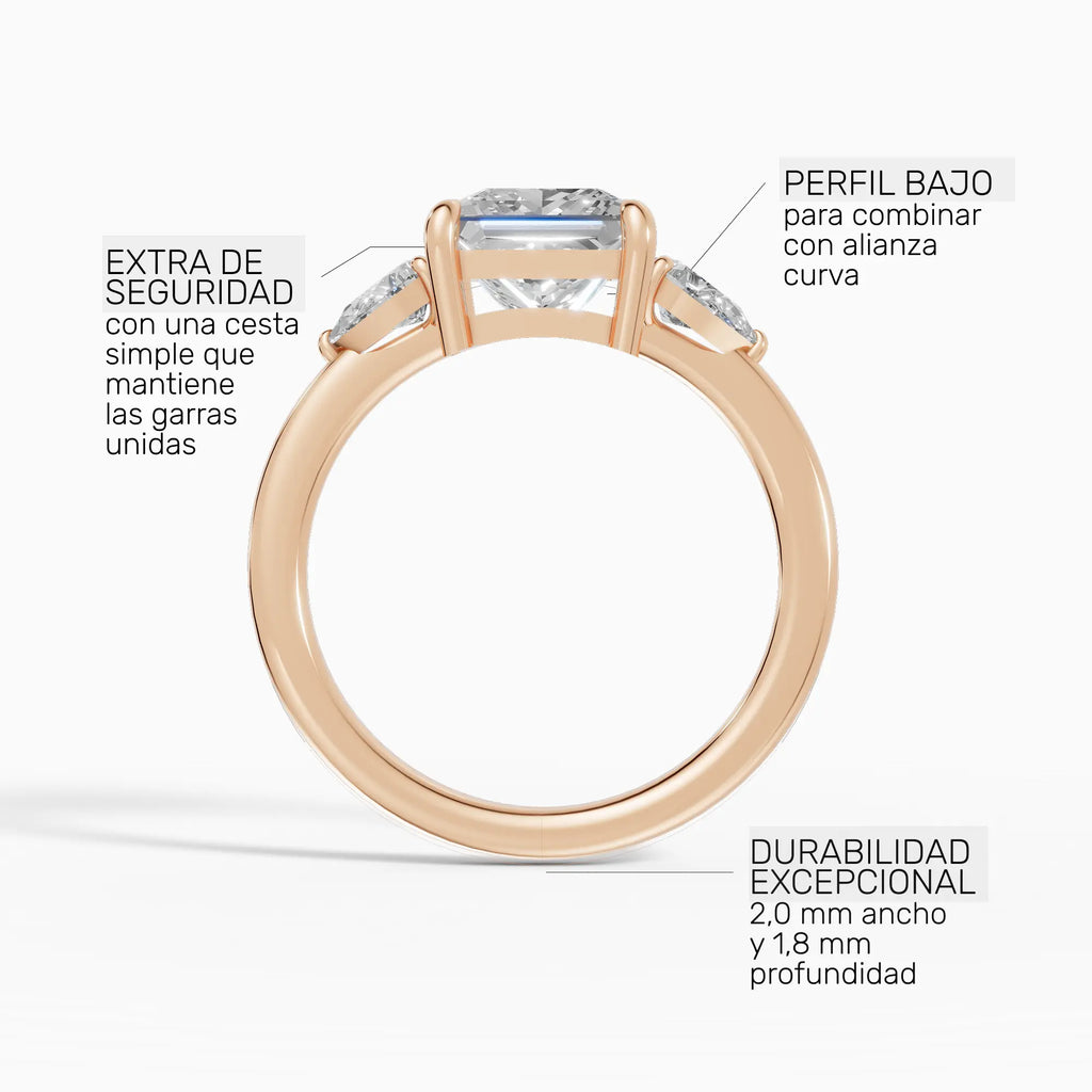Anillo de compromiso ELARA princesa trilogía