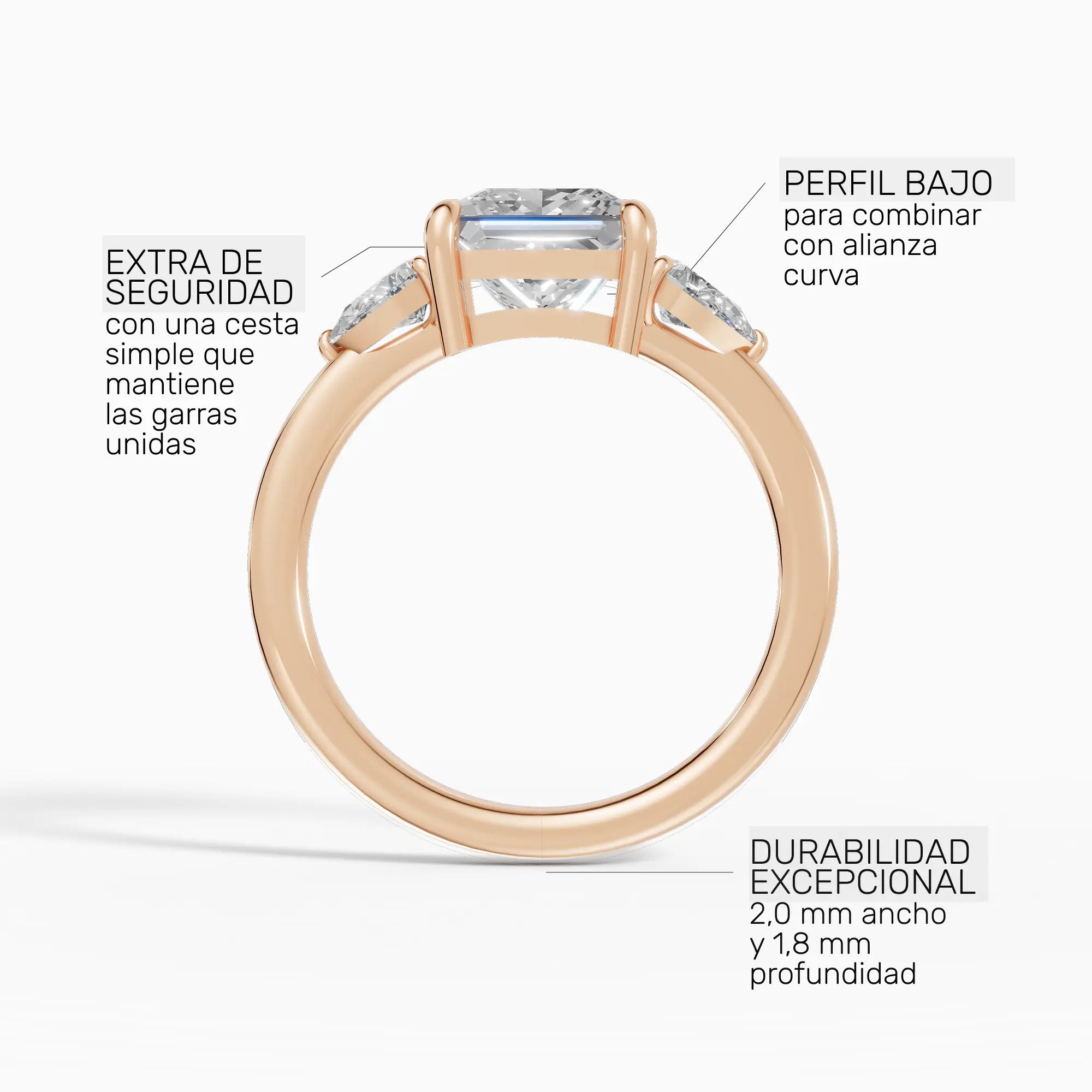 Anillo de compromiso ELARA princesa trilogía