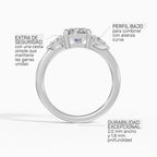 Anillo de compromiso ELARA radiante trilogía - lifestyle