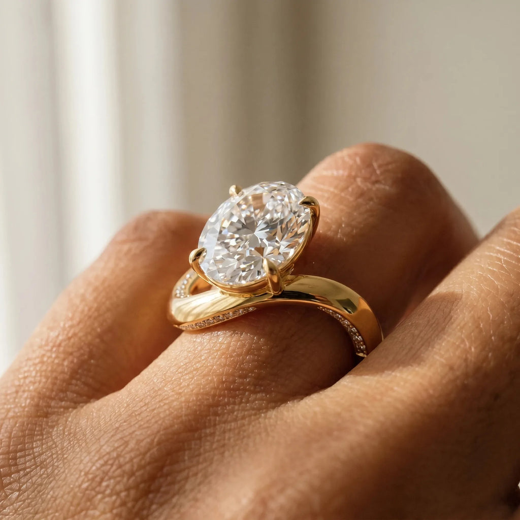 Marea en oro amarillo, puesta en la mano - BRAVORA joyería