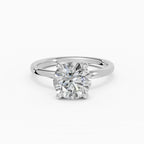 Anillo de compromiso THEIA brillante solitario halo escondido - medidas