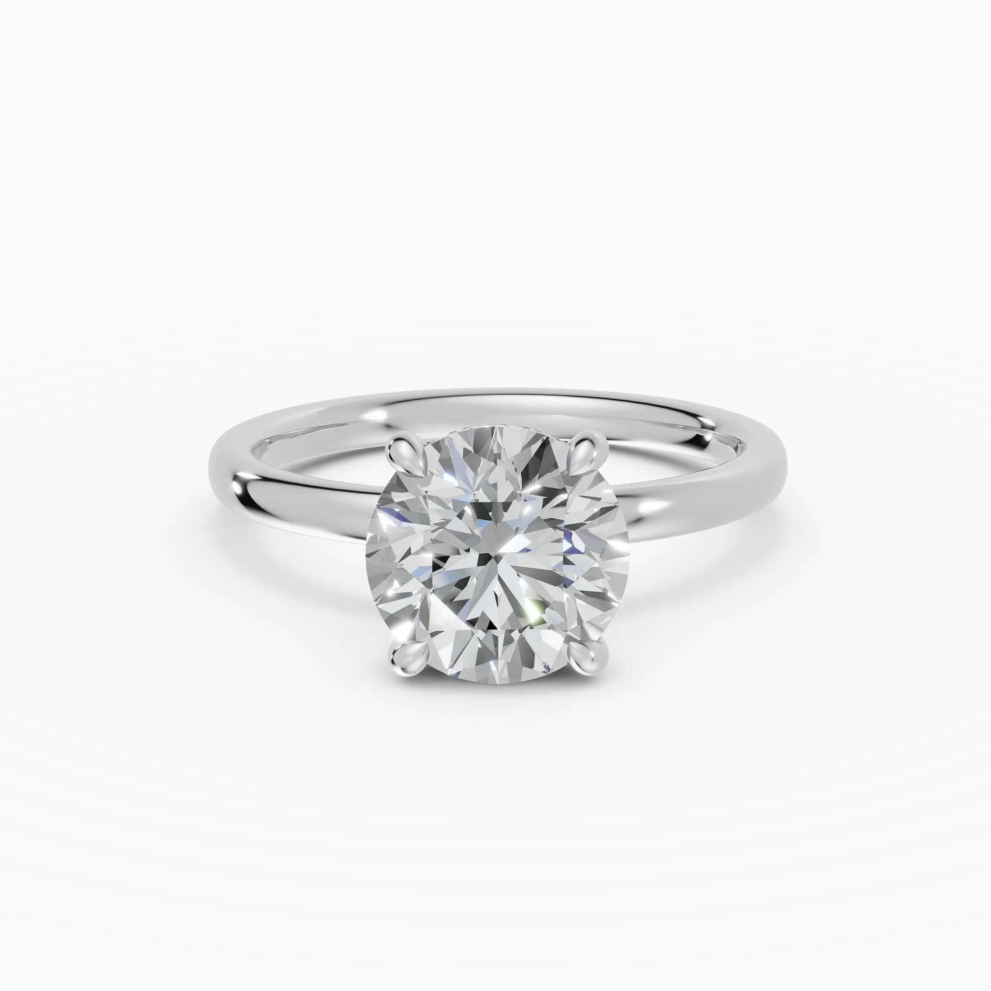 Anillo de compromiso THEIA brillante solitario halo escondido - medidas