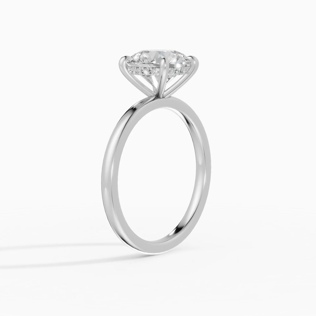 Anillo de compromiso THEIA brillante solitario halo escondido - comparativa