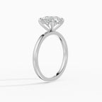 Anillo de compromiso THEIA brillante solitario halo escondido - comparativa