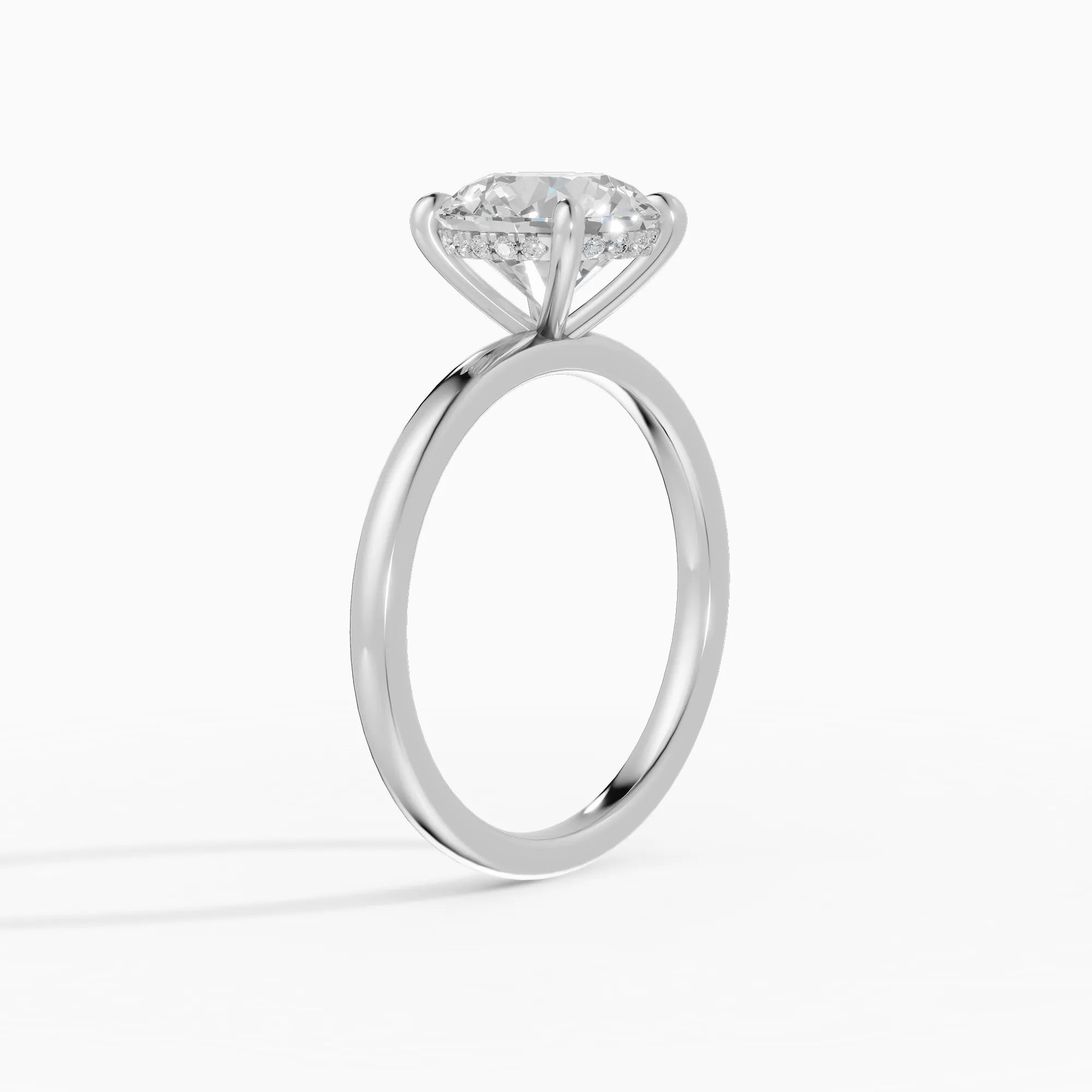 Anillo de compromiso THEIA brillante solitario halo escondido - comparativa