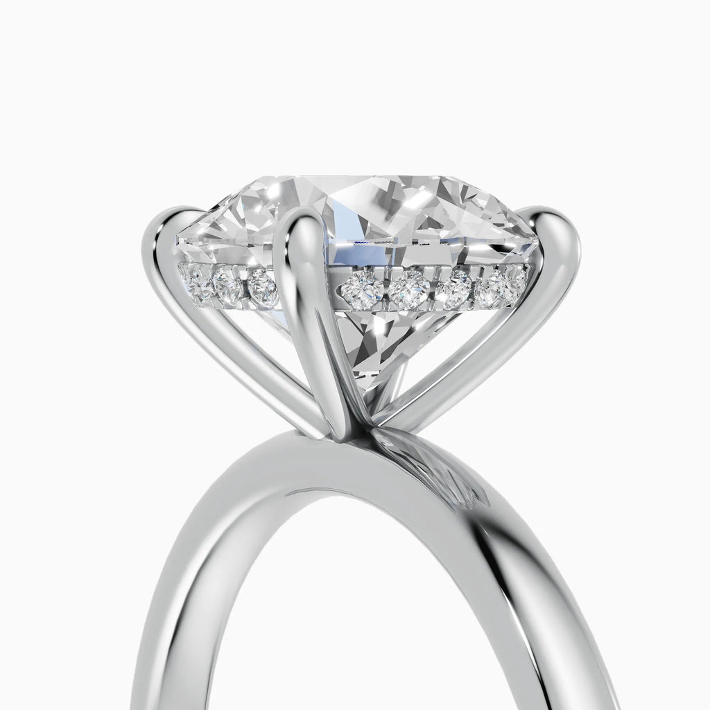 Anillo de compromiso THEIA brillante solitario halo escondido - lifestyle