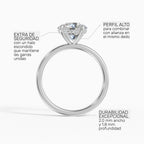 Anillo de compromiso THEIA brillante solitario halo escondido - galería