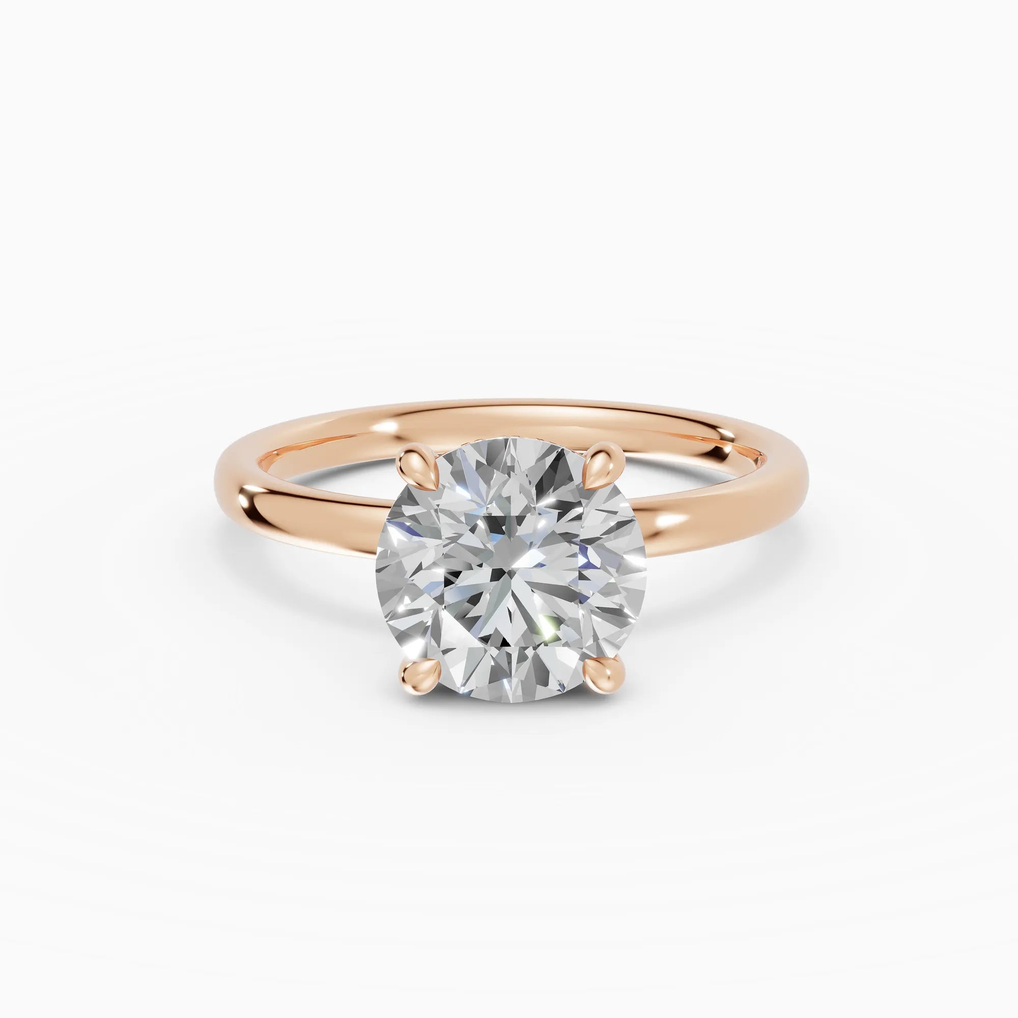 Anillo de compromiso THEIA brillante solitario halo escondido - detalle banda