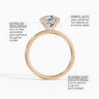 Anillo de compromiso THEIA brillante solitario halo escondido - con caja