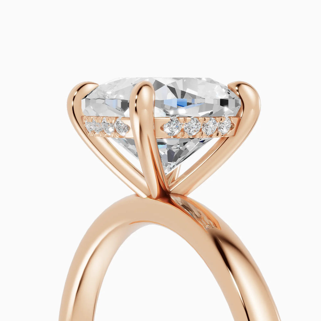 Anillo de compromiso THEIA cojín solitario halo escondido - lifestyle