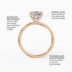 Anillo de compromiso THEIA cojín solitario halo escondido - galería