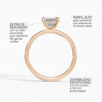Anillo de compromiso THEIA esmeralda solitario halo escondido - galería