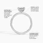 Anillo de compromiso THEIA esmeralda solitario halo escondido - con caja