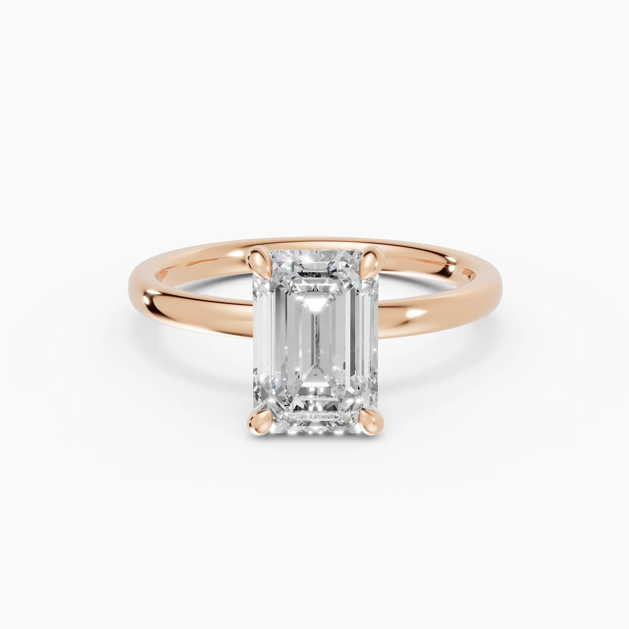 Anillo de compromiso THEIA esmeralda solitario halo escondido - medidas