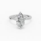 Anillo de compromiso THEIA marquesa solitario halo escondido - detalle banda